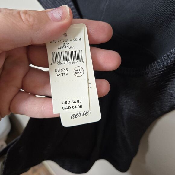 Aerie One Piece Full Coverage Black Swim XXS - Picture 5 of 6